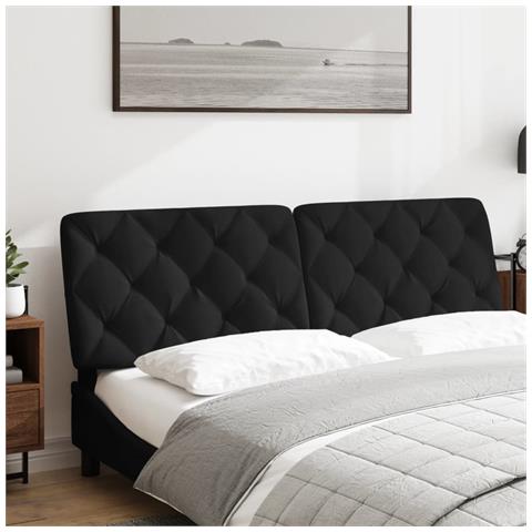 Lusso Casadino -  Cuscino Testiera Nero 160 Cm In Velluto - Foto 2