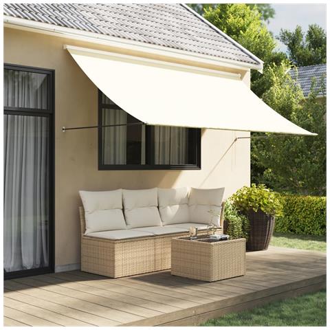 Lusso Casadino -  Tenda Da Sole Retrattile Crema 300x150 Cm In Tessuto E Acciaio - Foto 8