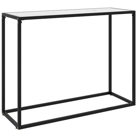 Lusso Casadino -  Tavolo Consolle Bianco 100x35x75 Cm In Vetro Temperato - Foto 2