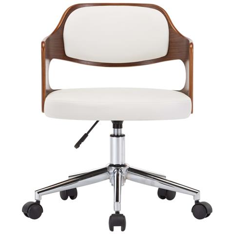 Lusso Casadino -  Sedie Da Pranzo Girevoli 4 Pz Bianche Legno Curvo E Similpelle - Foto 2