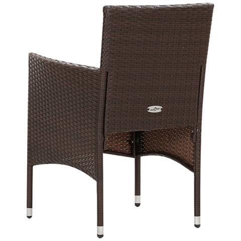 Set Divani Da Giardino 4 Pz Con Cuscini In Polyrattan Marrone - Foto 8