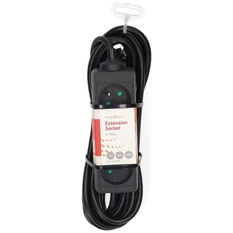 Cavo Di Prolunga 3 Vie 3680w 16a Pin Di Terra 5m Tipo E Francia, Nero - Foto 2