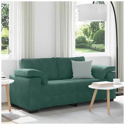 Divano Divanetto Verde Scuro 140 cm in Velluto - Foto 2