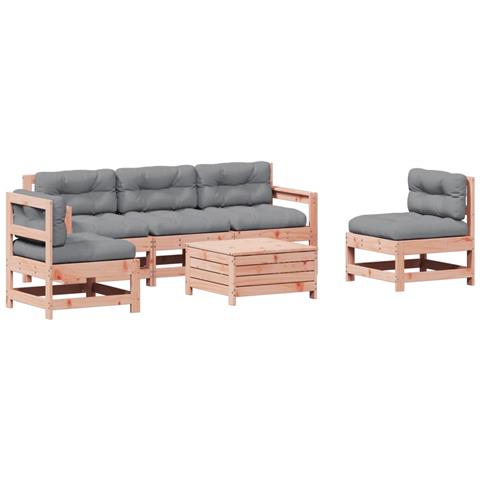 Set Divani Giardino 6 pz con Cuscini Legno Massello di Douglas - Foto 1