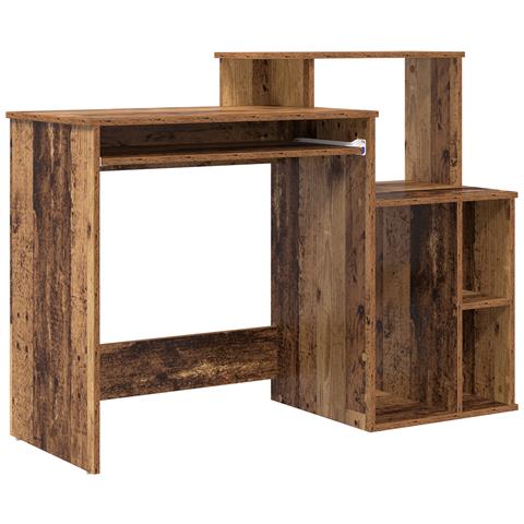 Scrivania con Storage Legno Antico 120.5x44x88.5 cm Legno Ingegnerizzato - Foto 1