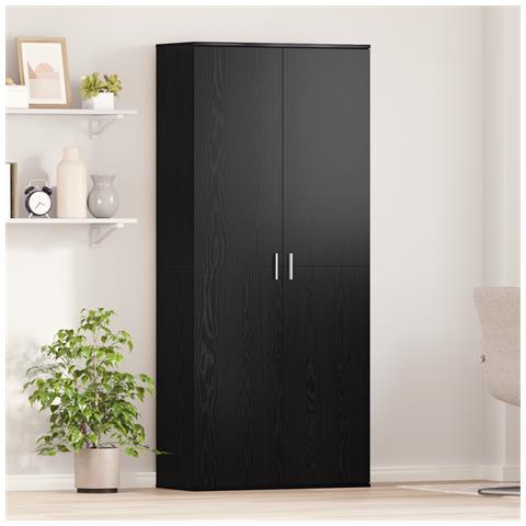 Mobile contenitore in rovere nero 80x35x180 cm Legno ingegnerizzato - Foto 2