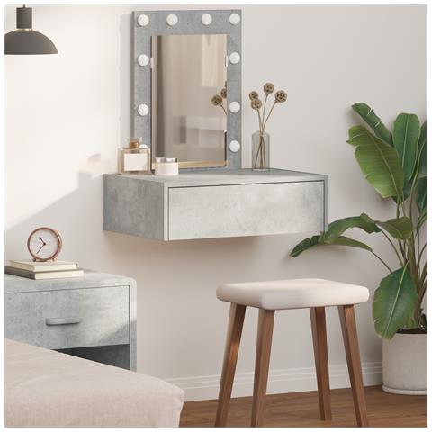 Tavolo da trucco a parete con luci LED Grigio cemento - Foto 2