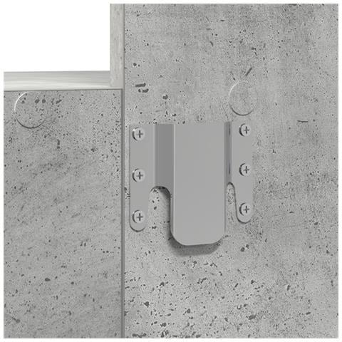 Tavolo da trucco a parete con luci LED Grigio cemento - Foto 9