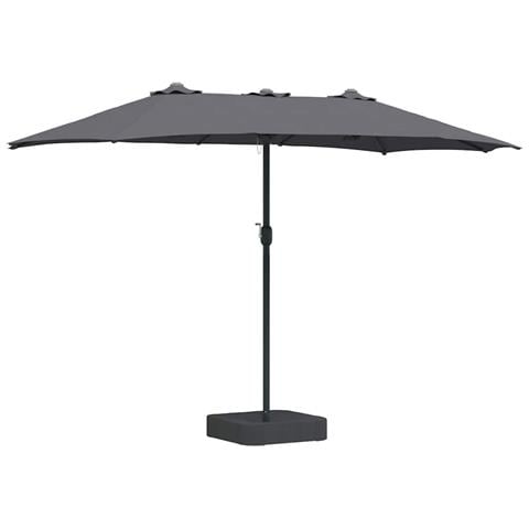 Ombrello da giardino Antracite 385 x 209 x 244 cm Tessuto - Foto 1