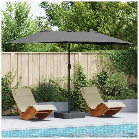 Ombrello da giardino Antracite 385 x 209 x 244 cm Tessuto - Foto 2