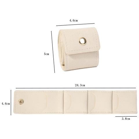 Portagioie Da Viaggio Portatile - Custodia Compatta In Pelle Pu Con Scomparti Beige - Foto 2
