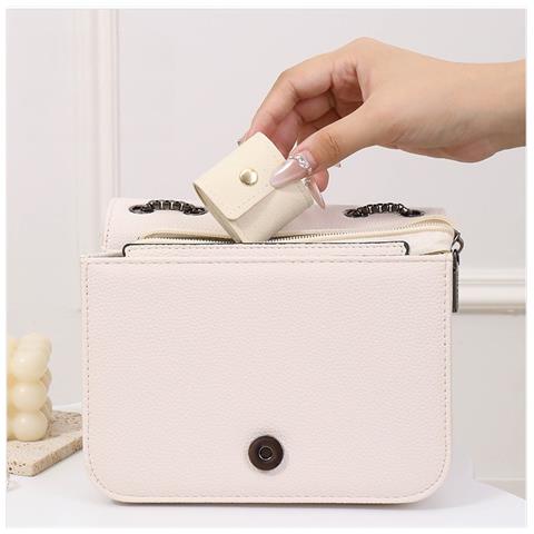 Portagioie Da Viaggio Portatile - Custodia Compatta In Pelle Pu Con Scomparti Beige - Foto 4