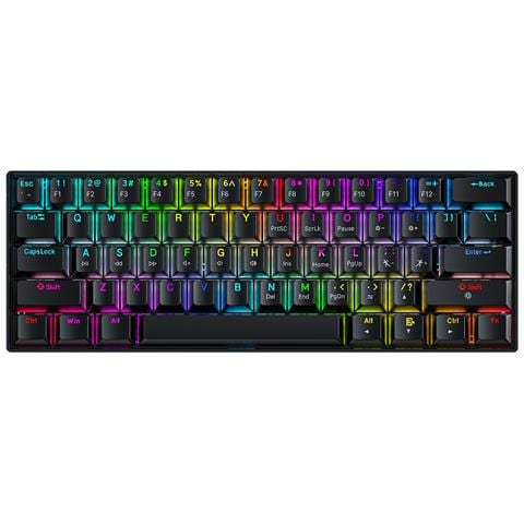Tastiera Meccanica Rgb Nera A 61 Tasti - Bluetooth A 3 Modalità Ricaricabile Con Switch Rossi - Foto 2