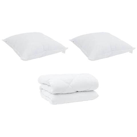 Duvet Invernale 3 pcs Bianco 200 x 220 cm Microfibra - Foto 1