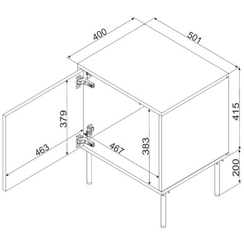 INSERTO 400241 comodino 0 cassetto /cassetti Nero, Quercia - Foto 2