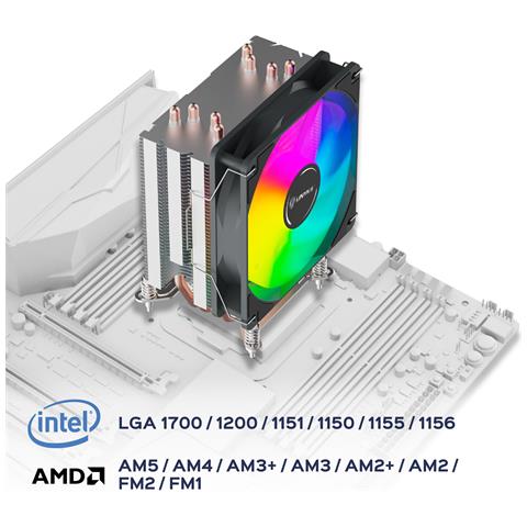 Dissipatore CPU ad Aria H40 ARGB per Socket Intel e AMD - Foto 6