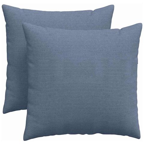 Cuscini da Divano 2 pcs Blu 45 x 45 cm Tessuto in Cords - Foto 1