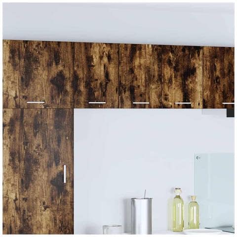 Armadio pensile con porta Riga 2 pcs Rovere Affumicato e Bianco - Foto 2