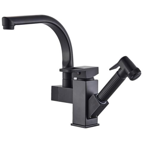 Rubinetto per lavello da cucina, Blackswan, tipo M181, con LED e doccia, modello nero, misura 25 cm - Foto 1