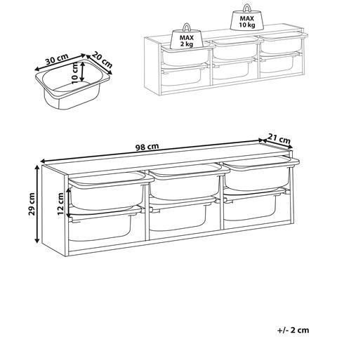 Scaffale A Parete Con Scatole Portaoggetti Tobin Bianco - Foto 7