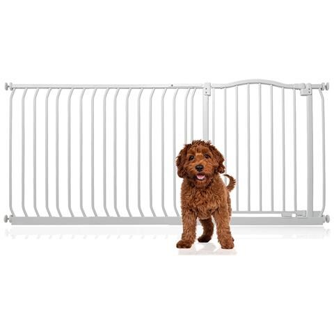 Bettacare Cancelletto Per Cani Con Parte Superiore Incurvata, 171cm - 180cm, Bianco Opaco - Foto 1