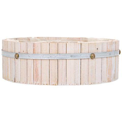 Cesto Tondo In Legno Marrone 40x40x12h - Foto 2