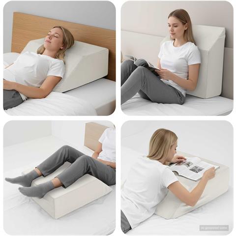 Cuscino per Gambe Bianco 63 x 52 x 19,5 cm Schiuma PU - Foto 2