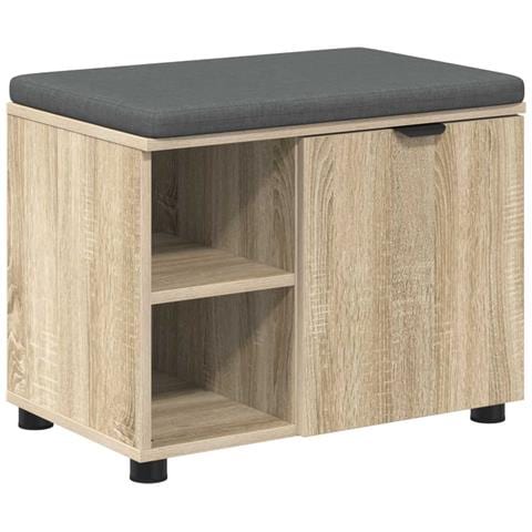 Panca per ingresso con cuscino Rovere Sonoma 60 x 38 x 46 cm - Foto 1