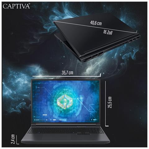 94495 laptop Intel® Core™ i9 i9-14900HX Computer portatile 40,6 cm (16") WQXGA 32 GB DDR5-SDRAM SSD NVIDIA GeForce RTX 5070 Ti Wi-Fi 6 (802.11ax) Windows 11 Home Tedesco Nero - Foto 2