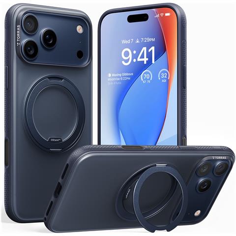 Cover per iPhone 17 Pro Max - TPU+PC, Blu Oscuro, MagSafe - Foto 1