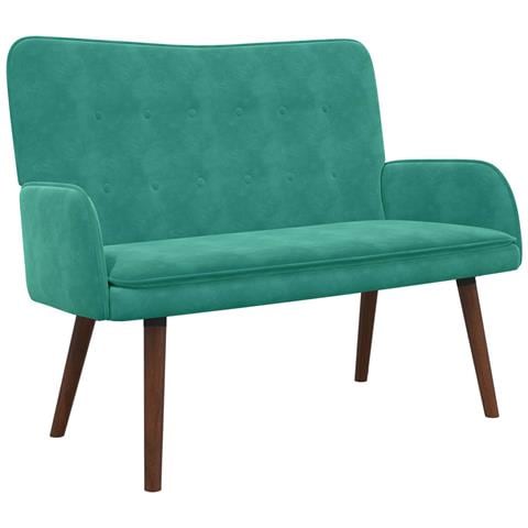 Sofa a Due Posti Turchese 115 x 61 x 87 cm Velluto - Foto 1