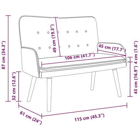 Sofa a Due Posti Turchese 115 x 61 x 87 cm Velluto - Foto 9
