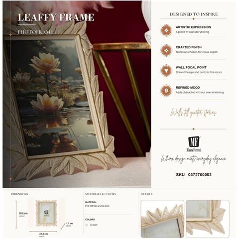 Cornice Portafoto Leaffy In Resina Crema 15x20 - Foto 7