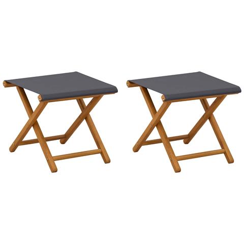 Lettino 2 pcs Legno di Eucalipto Massello Grigio - Foto 1