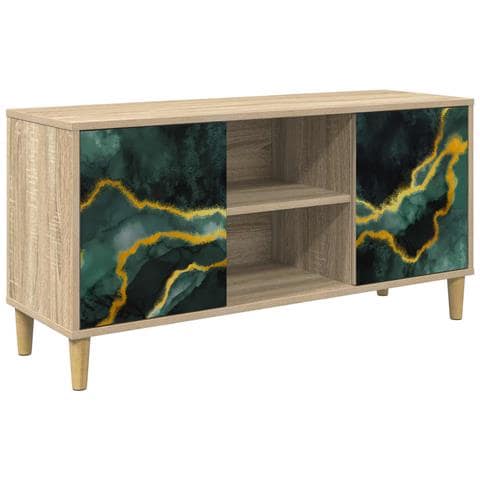 Mobile TV WIJHE 102 x 33 x 50 cm Sonoma Legno ingegnerizzato - Foto 1