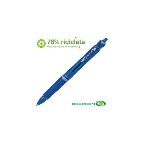 confezione da 10 pezzi - penna sfera scatto acroball plastic 0.7mm blu begreen pilot - Foto 1