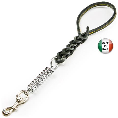 Guinzaglio in cuoio 50 cm tripla treccia con molla colori assortiti - Foto 2