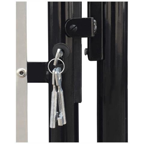 Cancello Cancelletto Per Recinzione Singolo Nero 100 X 150 Cm - Foto 2