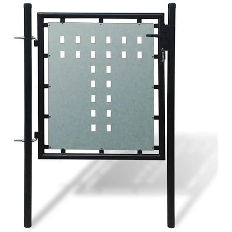 Cancello Cancelletto Per Recinzione Singolo Nero 100 X 150 Cm - Foto 1