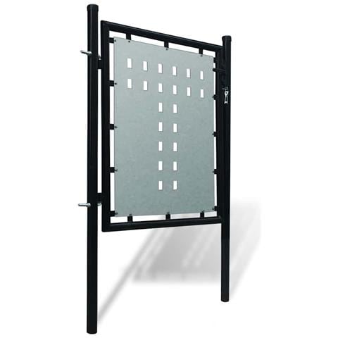 Cancello Cancelletto Per Recinzione Singolo Nero 100 X 150 Cm - Foto 5