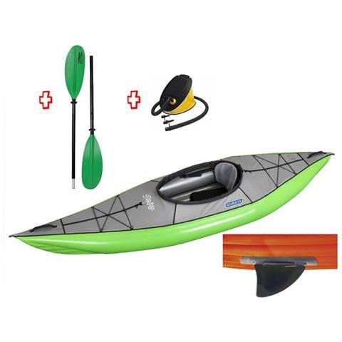 Canoa Gonfiabile Swing 1 Verde Con Pinna 043910-g (1c/11c) + Pagaia Touring-2 Div. In 2 Parti + Pompa - Foto 6