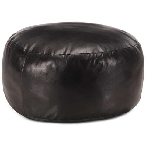 Pouf Nero 60x30 Cm In Vera Pelle Di Capra - Foto 1