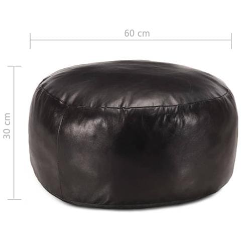 Pouf Nero 60x30 Cm In Vera Pelle Di Capra - Foto 3