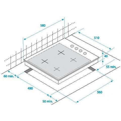 Piano Cottura HIGG 64123 SW a Gas 4 Fuochi Gas Colore Bianco - Foto 2