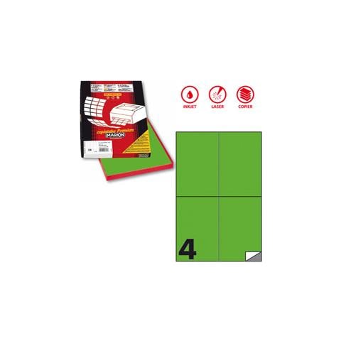 Etichetta Adesiva C / 519 Verde Fluo 100fg A4 105x148mm (4et / fg) - Foto 1