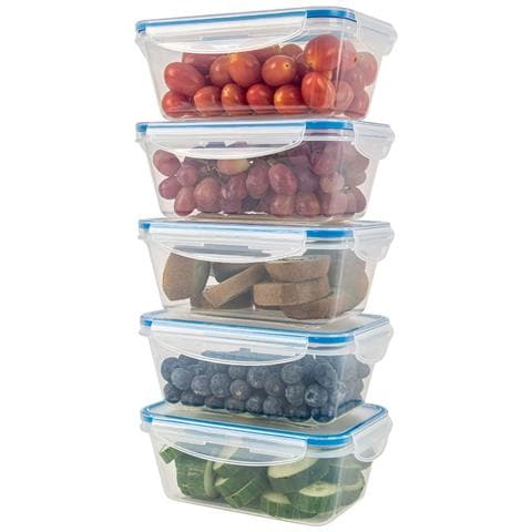 BRIEBE 5 Recipienti In Plastica Per Alimenti Con Coperchio Ermetici Contenitori Cucina BRIEBE 5 Recipienti In Plastica Per Alimenti Con Coperchio Ermetici Contenitori Cucina