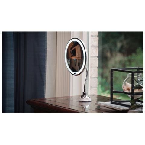 Specchio Flessibile - Specchio Led, Attacco A Ventosa, Manico Flessibile, Specchio D'ingrandimento X10 - Foto 1