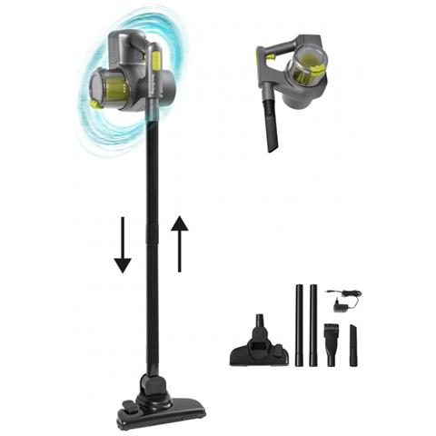 INN-655 Scopa Ricaricabile 2 in1 senza Sacco Capacità 0.45 Litri Colore Nero - Foto 2