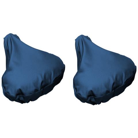 Coprisella Impermeabile In Confezione Da 2 Con Coulisse / Copertura Antipioggia Per Sella Della Bicicletta Blue - Foto 1