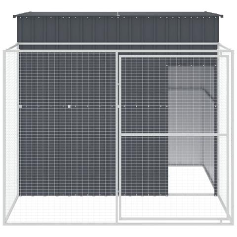 Casetta Cani con Corsa Antracite 214x253x181 cm Acciaio Zincato - Foto 2